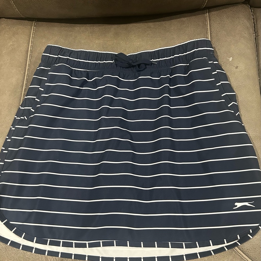 Slazenger Navy and White Striped Skirt